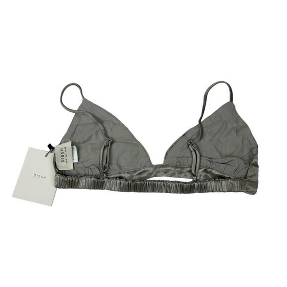 $70 NWT DISSH Bobby Pewter Silver Satin Bralette - 6 - Picture 7 of 9